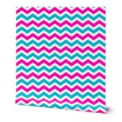 Pink and Turqoise Chevron