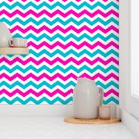 Pink and Turqoise Chevron