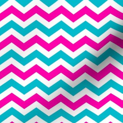 Pink and Turqoise Chevron