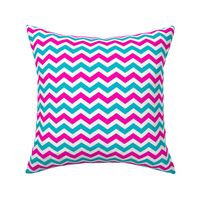 Pink and Turqoise Chevron