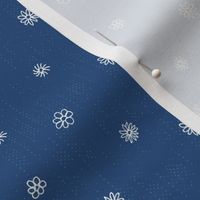 scattered white flowers on dark blue | small