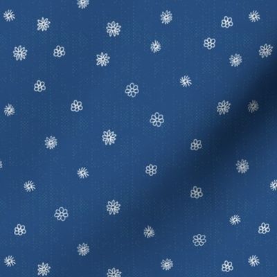 scattered white flowers on dark blue | small