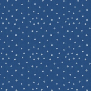scattered white flowers on dark blue | small