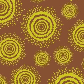 Floral Dots - Cinnamon brown (MEDIUM)