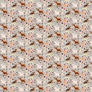 PLAYFUL PUPS_SMALL_Dogs grey fabric cute dog design grey fabric dogs dog breed fabric dog print dog pattern puppy pattern