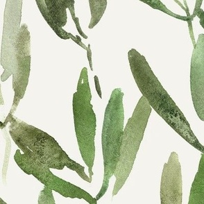 tropical jungle - watercolour nature - leaves pattern for home decor wallpaper - watercolor  leaf tropics b094-8