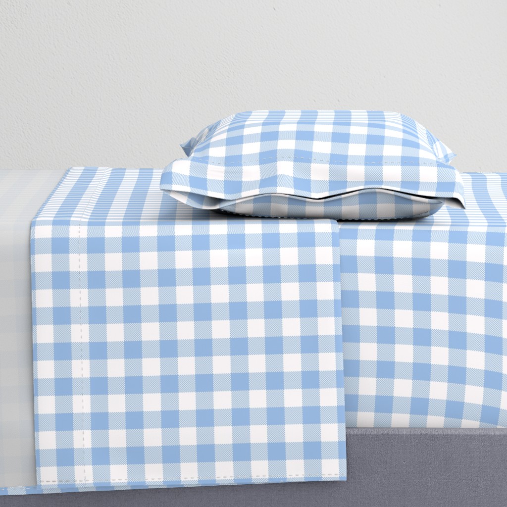 Sweet summer nordic scandinavian blue gingham, gingham fabric, english blue country, blue and white fabric 