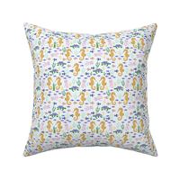 small// Seahorses Cross Stitch Light Blue