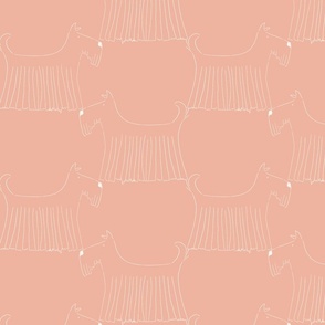 Dog Puppy Sketch peach pink_MEDIUM Dogs peach fabric cute dog design peach fabric dogs dog breed fabric dog print dog pattern puppy pattern