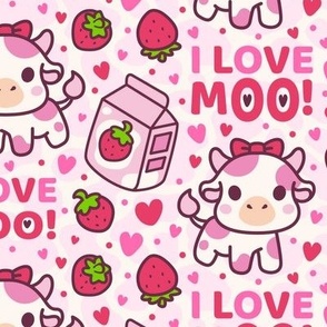 I Love Moo Medium Strawberry Cow