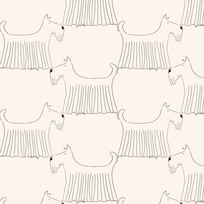 Dog Puppy Sketch cream_MEDIUM Dogs CREAM fabric cute dog design creme fabric dogs dog breed fabric dog print dog pattern puppy pattern
