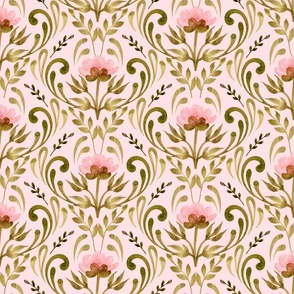 Vintage Victorian pattern on a pink