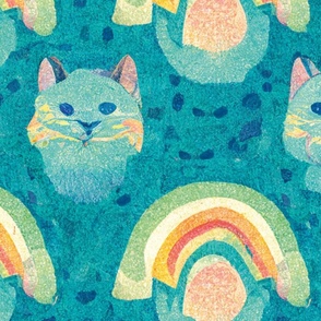 Rainbow and Cat - Happy Pet