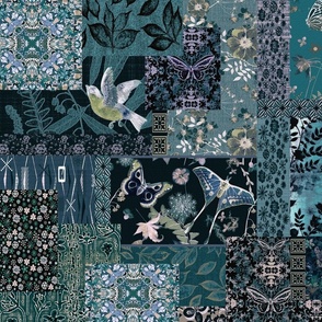 patchwork shades of teal