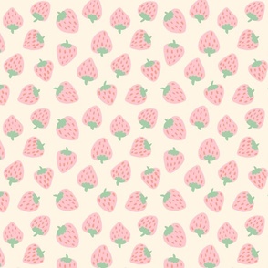 Strawberry Picnic - Cream and Light Pink