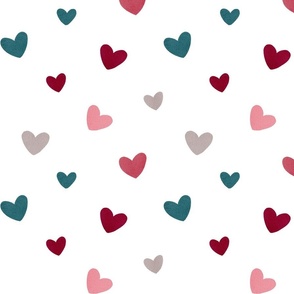 Valentines Hearts//White - Med