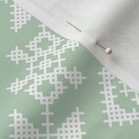 cross stitch -  green & white