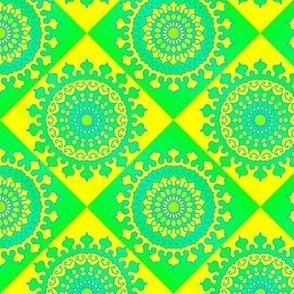Mandalas in Yellow, Green, and Blue