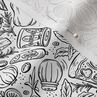 Pizza Night - Coloring Book Black & White Small Scale