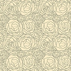 gentle rose seamless pattern on beige background