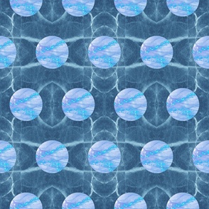 Blue Marble Polka Dot - Medium