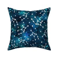 Large Scale Virgo Constellations on Teal Galaxy