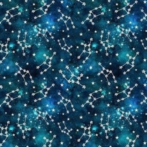 Small Scale Virgo Constellations on Teal Galaxy