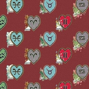 Hearts | Red - Zodiac Vintage Valentine Coordinate