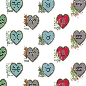 Hearts | White - Zodiac Vintage Valentine Coordinate