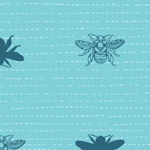 Simple Bees  blue