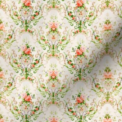1895 Historical Rococo Floral Design - Original Colors
