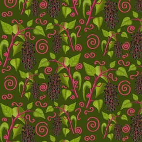 Pokeweed half drop pattern 