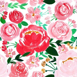 maximalist valentines painted pattern on white