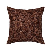 tooled leather dark amber small scale