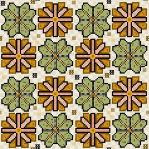 Clover Glimmer Cross Stitch Pattern- Muted Green