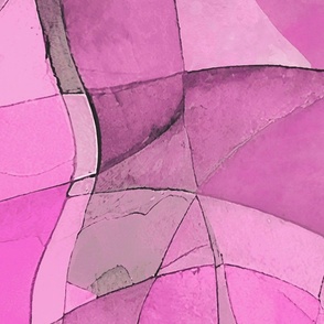 Watercolor Boho Shifted Pink Shapes 