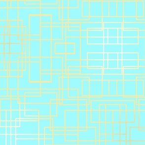 No Ai - blue green and gold symmetrical shapes