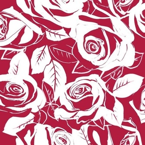 Magenta and White Roses