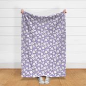 Lavender Ditsy Flowers, Large Scale, Modern Ditsy Floral, Sweet Tre