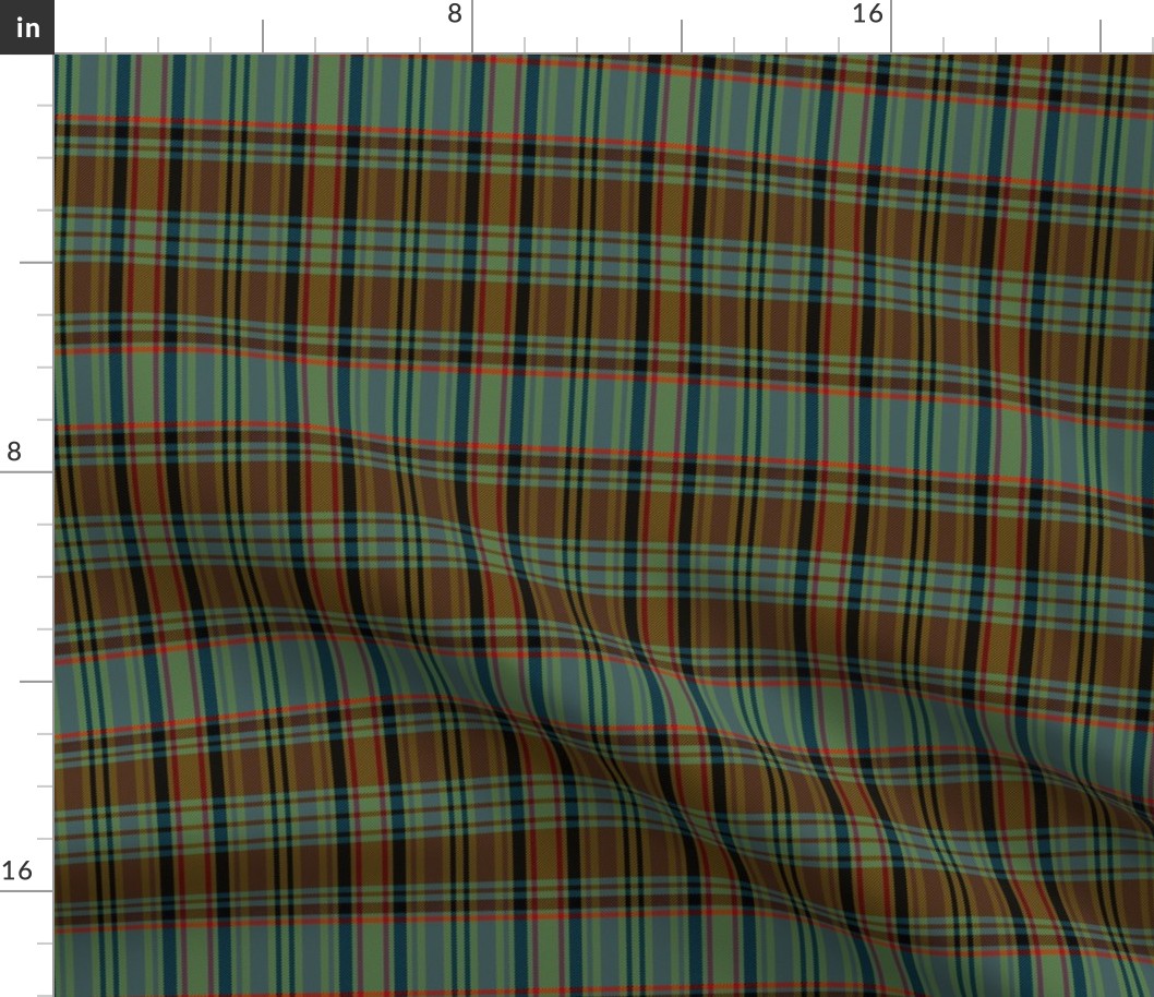 Dunbarton Canadian district warp-weft tartan,  3x5.9"