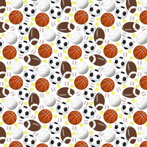 sports balls on white