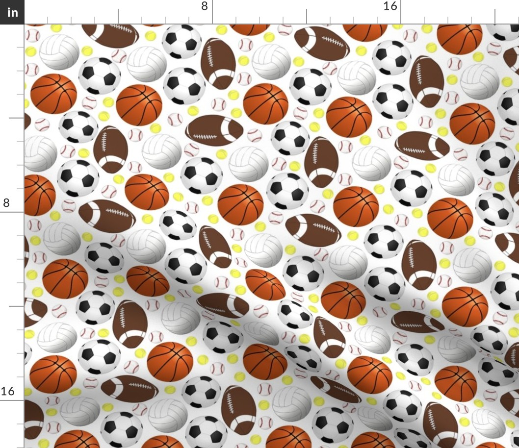 sports balls on white