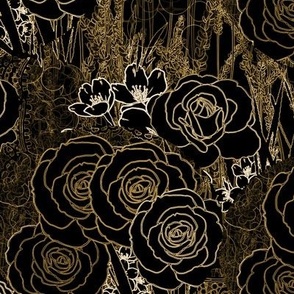 golden night roses