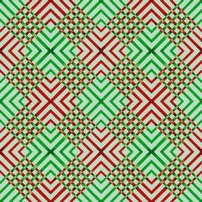 Wrapping Ribbons - Diagonal Plaid -  Pale Green Background