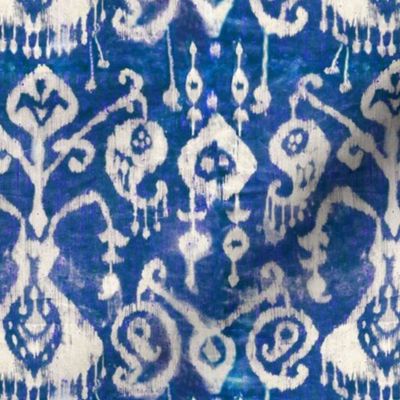 ikat blue tribal design