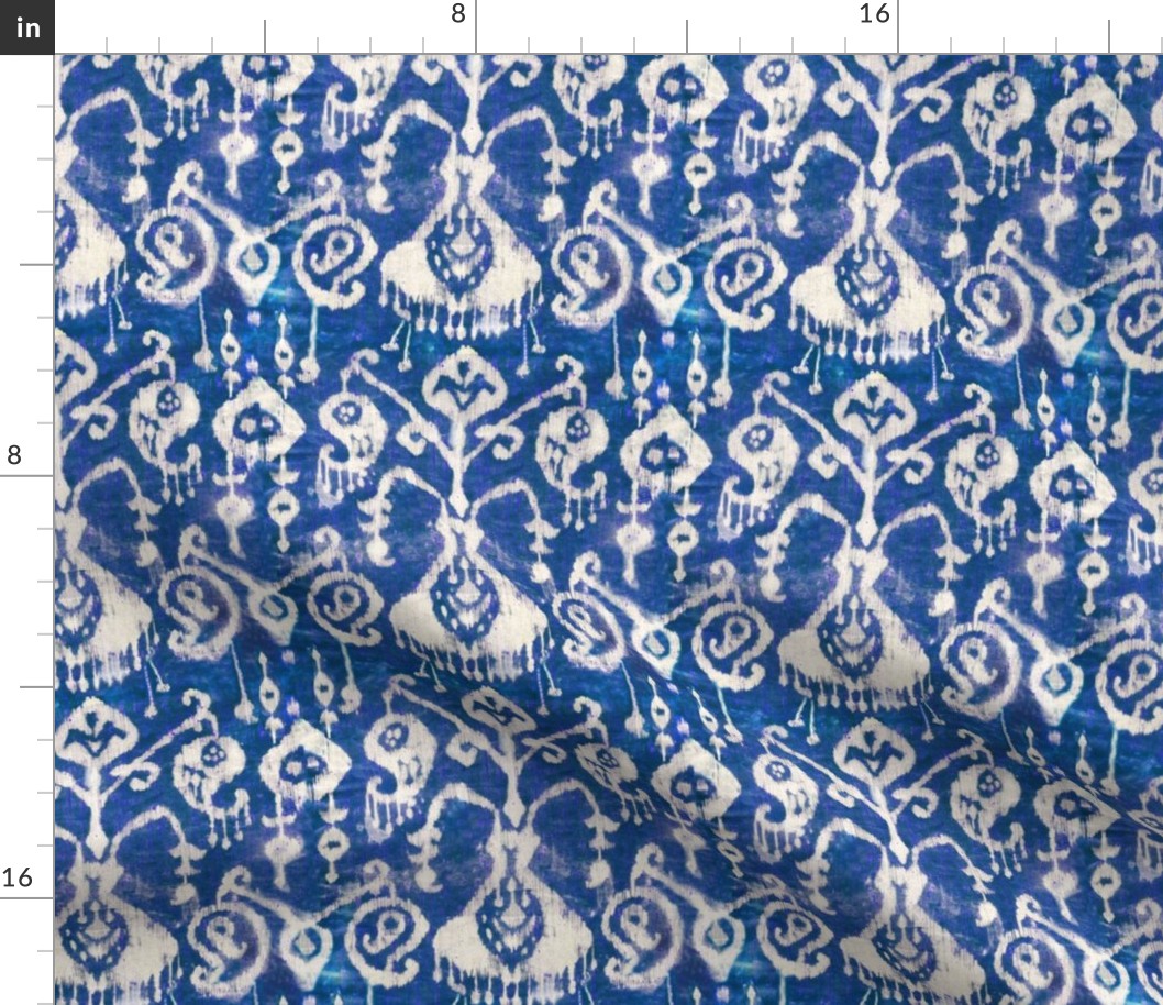 ikat blue tribal design