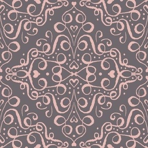 Filigree Hearts // Gray // Large