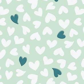 (S Scale) Hand Drawn Hearts in Mint