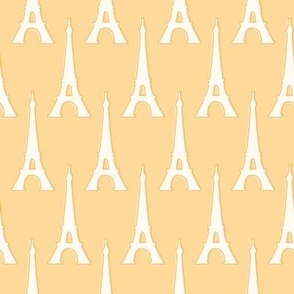 (M Scale) White Eiffel Tower on Yellow
