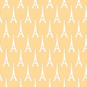 (S Scale) White Eiffel Tower on Yellow